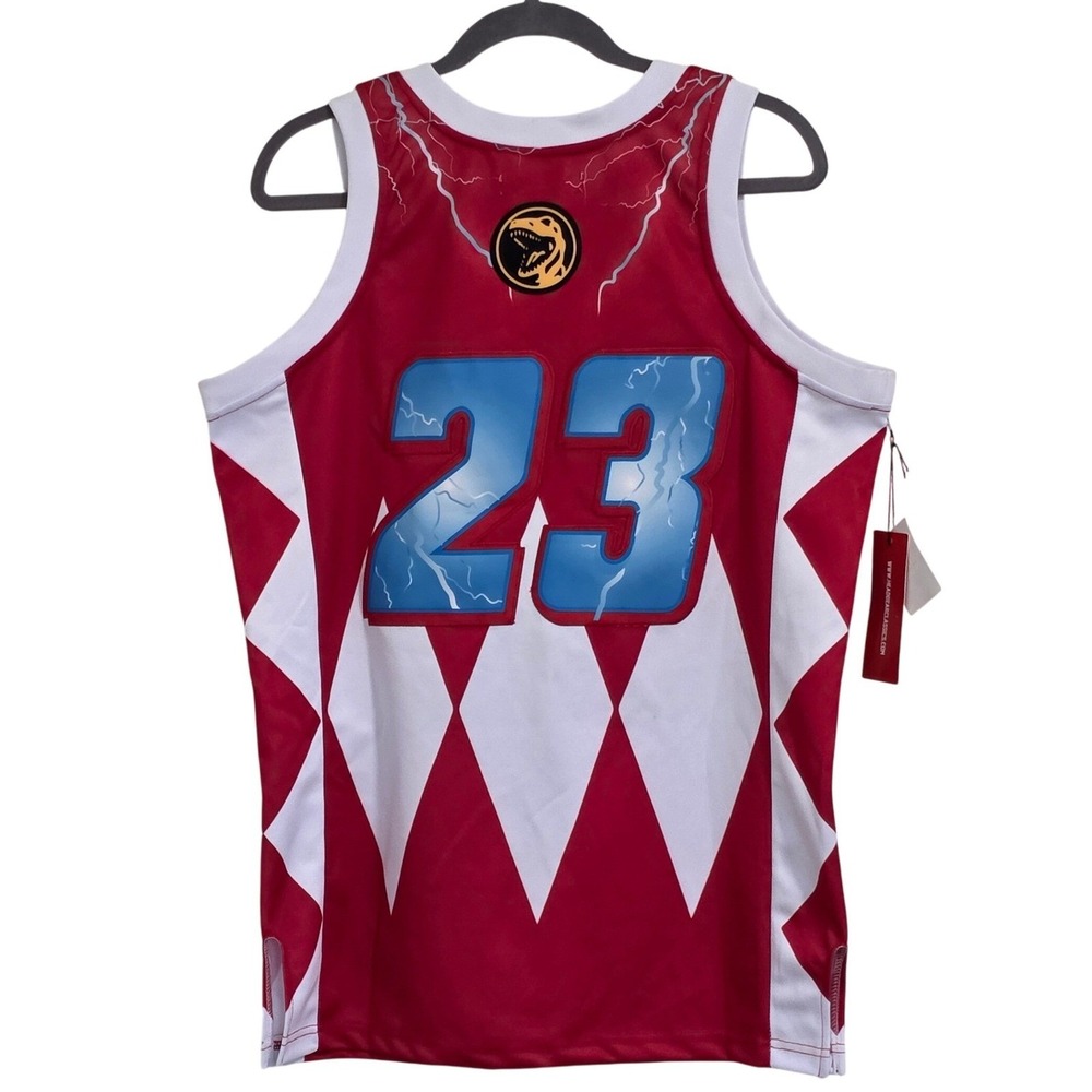 Headgear Classics Red Power Rangers Basketball Jersey Men Medium Read - Picture 4 of 6